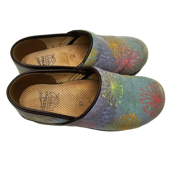 Dansko Pastel Clogs Womens 7 Vegan Mules Professional Nursing Shoes Slip On 37 - Picture 5 of 16